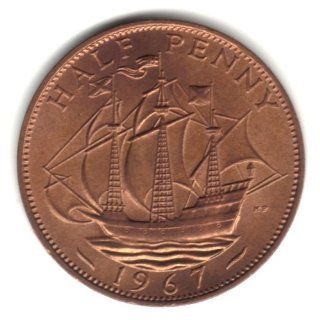 1967 UK Great Britain England Half Penny Coin KM#896 