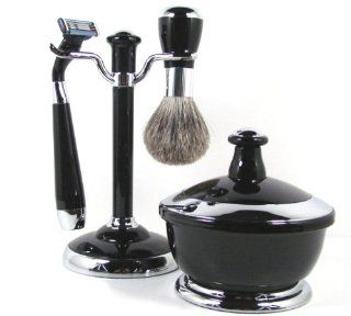 Harry D Koenig & Co 4 Piece Shave Set In Chrome for Men, Black  Personal Groomers  Beauty
