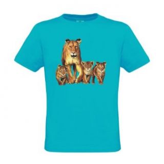 Ethno Designs Boy's Wildlife Lion T Shirt Lioness & Cubs Regular Fit Novelty T Shirts Clothing