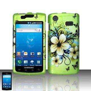 Rubberized Hawaiian Flower Snap on Design Case Hard Case Skin Cover Faceplate for Att Samsung Galaxy S Captivate I897 Cell Phones & Accessories