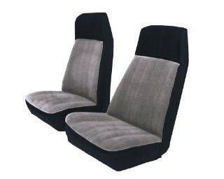 Acme U185F 898L Front Black Vinyl Bucket Seat Upholstery with Silver Regal Velour Inserts Automotive