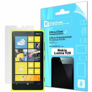 Nokia Lumia 920 Ultra Clear Screen Protectors From Clarivue   2 Per Pack Cell Phones & Accessories
