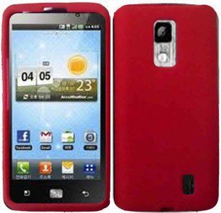Red Silicone Jelly Skin Case Cover for LG Revolution 2 VS920 Cell Phones & Accessories