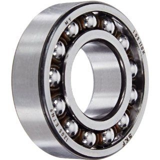 SKF 1205 ETN9 Double Row Self Aligning Bearing, ABEC 1 Precision, Open, Plastic Cage, Normal Clearance, Metric, 25mm Bore, 52mm OD, 15mm Width, 899.0 pounds Static Load Capacity, 3220.00 pounds Dynamic Load Capacity Self Aligning Ball Bearings Industrial