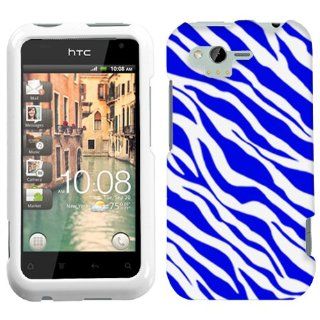HTC Rhyme Blue White Zebra Print Phone Case Cover Cell Phones & Accessories