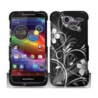 Motorola Electrify M XT901 (US Cellular) White Flowers Design Snap On Hard Case Protector Cover + Car Charger + Free Neck Strap + Free Animal Rubber Band Bracelet Cell Phones & Accessories