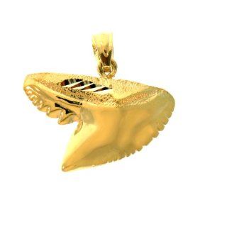 14K Gold Charm Pendant 2.7 Grams Nautical> Sharks924 Necklace Jewelry
