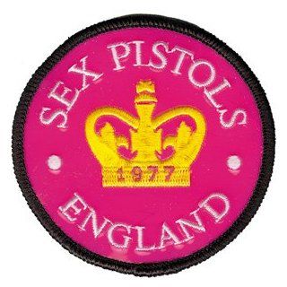The Sex Pistols Music Band Iron on Patch   Pink & Gold "SEX PISTOLS" Crown Logo Clothing