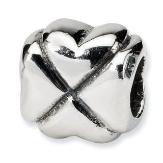 Reflection Beads   925 Sterling Silver Clover Bead Bead Charms Jewelry