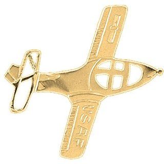 Gold Plated 925 Sterling Silver Airplane Pendant Jewelry