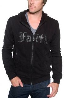 Faith Connexion   "Sword" Hoodie with Leather Accents at  Mens Clothing store