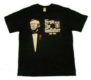 21 Century Clothing Unisex Adult Alex Ferguson Godfather T   Shirt Small Black Clothing