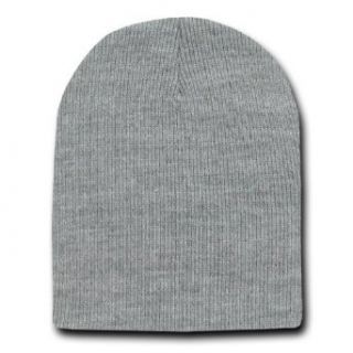 Decky 8 Inch Short Knit Beanie Cap (One Size, Heather Grey) at  Mens Clothing store Skull Caps