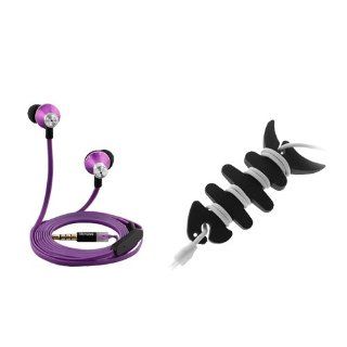 iKross Purple In Ear 3.5mm Noise Isolation Stereo Earbuds with Microphone + Black Headset Wrap for Nokia Lumia 610, Lumia 635, Lumia Icon (929), Lumia 1520, Lumia 2520, Lumia 1020, Lumia 520 Smartphone, Cell Phone, Tablet, and  Player Cell Phones &