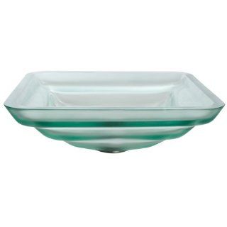 Kraus GVS 930FR 19mm CH Oceania Square Frosted Glass Vessel Sink with PU MR, Chrome    