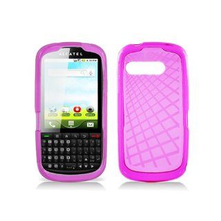 Clear Pink Flex Cover Case for Alcatel One Touch OT 910 910c Cell Phones & Accessories