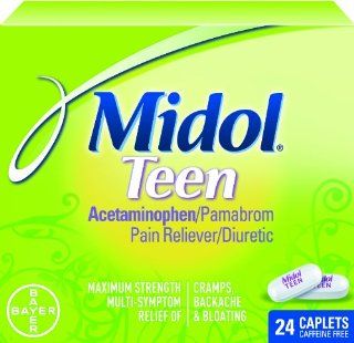 Midol Maximum Strength Teen formula Caplets, 24 Count (Pack of 2) Health & Personal Care