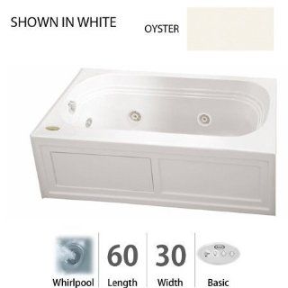Jacuzzi LXS6030WLR2HXY Oyster Luxura 60" x 30" Luxura Three Wall Alcove Comfort Whirlpool Bathtub with 8 Jets, Basic Controls, RapidHeat Heater, Left Drain and Right Pump LXS6030 WLR 2HX   Recessed Bathtubs  