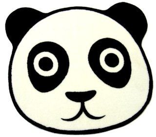 Panda Bear Bath Mat Rug With Non Slip Rubber Backing Black and White   Area Rugs