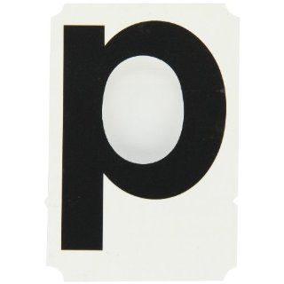 Brady 8255 P Vinyl (B 933), 4" Black Helvetica Quik Align   Black Lower Case, Legend "P" (Package of 10) Industrial Warning Signs