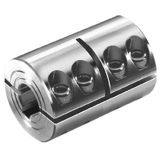 Two piece clamp coupling MAT both sides bore 6mm with keyway stainless steel 1.4305 with bolts DIN 912 A2 70 Clamp On Couplings