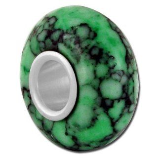 Bauble LuLu Beads Bellastone Green Crackle Large Hole Bead Jewelry