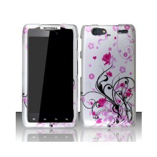Pink Vine Flower Hard Cover Case for Motorola Droid RAZR MAXX XT912 Cell Phones & Accessories