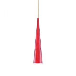 WAC Lighting MP 913 RD/BN Ingo Monopoint Pendant, Red Shade with Brushed Nickel Socket Set, Canopy Included   Ceiling Pendant Fixtures  