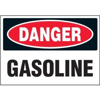 Emedco Self Adhesive Vinyl Danger Gasoline Label (Pack of 5) Industrial Warning Signs