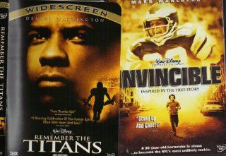 Remember the Titans , Invincible  Walt Disney Football 2 Pack Collection Denzel Washington, Mark Wahlberg Movies & TV