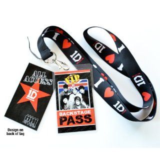 One Direction Backstage Pass Lanyard, Keychain, Cellphone,  Holder With Band Photo on ID Tag Harry, Zayn, Liam, Niall and Louis 