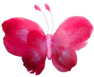 Touch of Nature 23404 Feather Butterfly, 5 1/2 Inch, Hot Pink