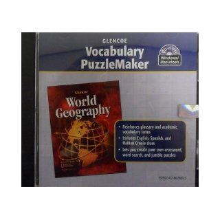 Vocabulary PuzzleMaker CD ROM for Glencoe "World Geography" 9780078679919 Books