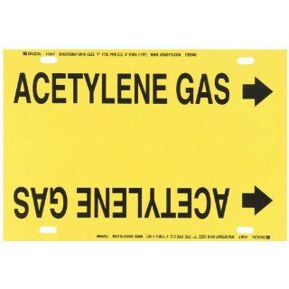 Brady 4158 F Brady Strap On Pipe Marker, B 915, Black On Yellow Printed Plastic Sheet, Legend "Acetylene Gas" Industrial Pipe Markers