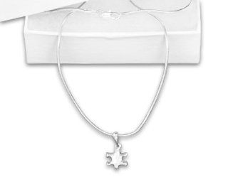 Small Silver Puzzle Piece Necklaces Toys & Games