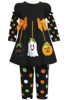 Bonnie Jean Girls Halloween Ornaments' Applique Dress and Legging Set Clothing