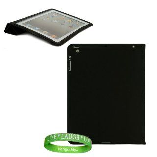 Black Skin Cover Case with Screen Flap for all models of Apple iPad 2 ( 2nd Generation, wifi , + AT&T 3G , 16 GB , 32GB , MC939LL/A , MC947LL/A , ect ) + Live * Laugh * Love Vangoddy Wrist Band Toys & Games