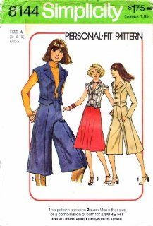 Simplicity 8144 Vintage Sewing Pattern Womens Skirt Gauchos Vest Jacket Size 6   8