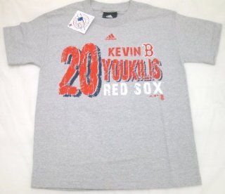 MLB Adidas Red Sox Kevin Youkilis Youth T Shirt Small Grey  Novelty T Shirts  Sports & Outdoors
