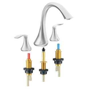 Moen T943 4992 Eva Two Handle High Arc Roman Tub Faucet with Valve, Chrome   Two Handle Tub And Shower Faucets  