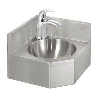 Sink, Corner Lavatory, Manual, 12 3/4" L   Touch On Bathroom Sink Faucets  