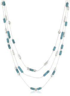 Kenneth Cole New York "Urban Seychelle" Semi Precious Turquoise Bead Illusion Necklace Jewelry