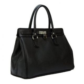 HS 5097 OFELIA NR Made in Italy Grainy Leather Black Versatile Large Tote Shoes