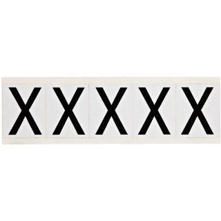 Brady 9714 X 97 Series 2 1/4" Height, 1 13/16" Width, B 946 High Performance Vinyl, Black On White Color Indoor Or Outdoor Letter Label, Letter "X" (5 Labels Per Card) Industrial Warning Signs