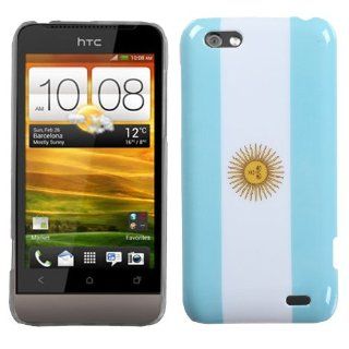 MYBAT HTCONEVHPCBKIM946NP Premium Lightweight Case for HTC One V   1 Pack   Retail Packaging   Argentina National Flag Cell Phones & Accessories