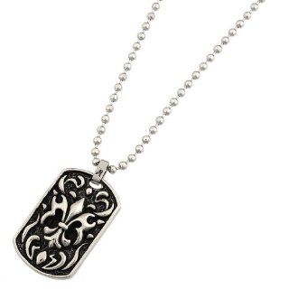 Stainless Steel Casting Pendant   Fleur De Lis with Tribal / Aztec Design (28 inch Chain, Ball size 3mm) Pendant Necklaces Jewelry