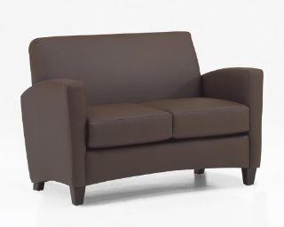 DMI Office Furniture CH108205B5070 Sebring Contemporary Love Seat with Java/Brown Simulated Leather, Black, Java