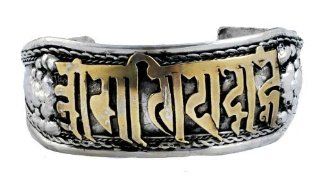 Tibetan Silver Om Mani Padme Hum Buddhist Mantra Prayer Bracelet, Buddhist Bracelet, Tibetan Bracelet 