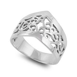 925 Sterling Silver Filigree Celtic Ring for Women Right Hand Rings Jewelry