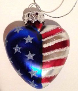 Stars & Stripes Heart Ornament (Set of 6)   Decorative Hanging Ornaments